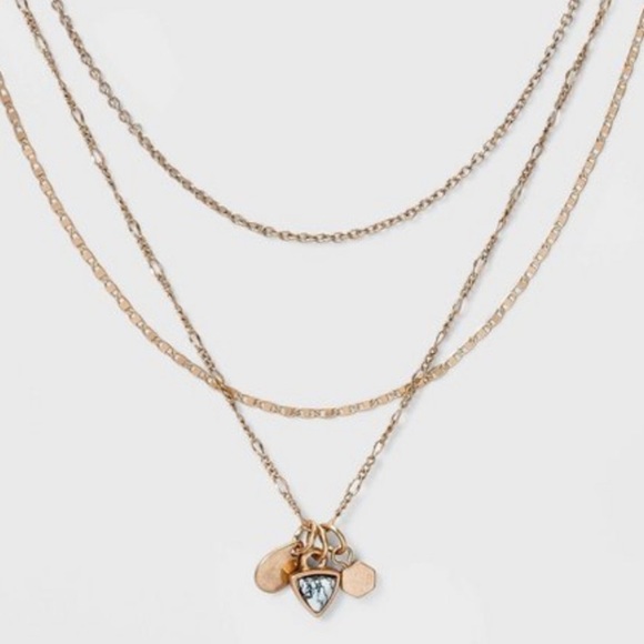 NWT Universal Thread Layered Stone Necklace Set - Picture 1 of 6